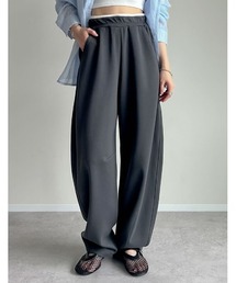 パンツ（グレー/灰色系・ウエストゴム・紐）ファッション通販