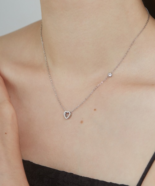 ♡ハンドメイド♡ビジューネックレス セール】【 金属アレルギー対応 】 ビジュー ミニハート