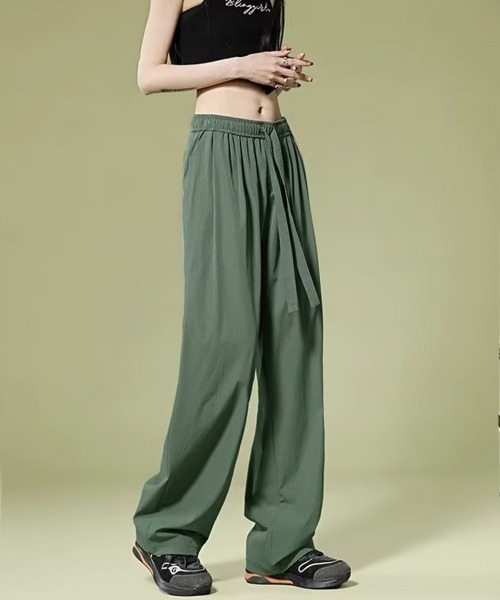 Miniministore（ミニミニストア）の「ワイドパンツ レディースハイウエスト美脚（カーゴパンツ・レディース・カーキ/ブラック/ダークグレー/ダークベージュ/ライトグレー・M/L）」の5枚目の写真