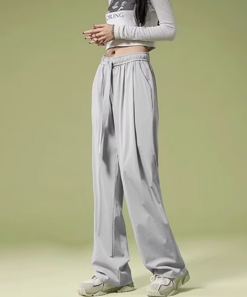 Miniministore（ミニミニストア）の「ワイドパンツ レディースハイウエスト美脚（カーゴパンツ・レディース・カーキ/ブラック/ダークグレー/ダークベージュ/ライトグレー・M/L）」の2枚目の写真