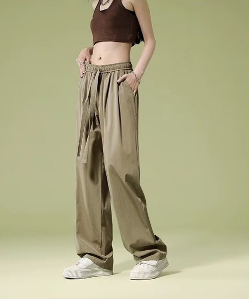 Miniministore（ミニミニストア）の「ワイドパンツ レディースハイウエスト美脚（カーゴパンツ・レディース・カーキ/ブラック/ダークグレー/ダークベージュ/ライトグレー・M/L）」の17枚目の写真