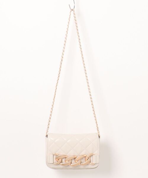 EDIT COLOGNE(エディットコロン)の「キルトチェーンショルダーバッグ(ショルダーバッグ・レディース・ライトグリーン/ホワイト系その他/ブラック・フリ-)」の1枚目の写真