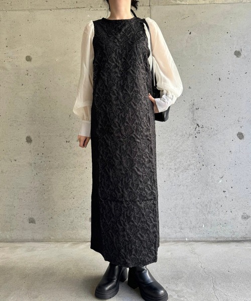 merrylatte（メリーラテ）の「低身長/高身長サイズOK◎ジャガードスリーブワンピース（ワンピース・レディース・ブラック系その他4/ブラック系その他/ブラック系その他3/ブラック系その他2/アイボリー・FREE）」の20枚目の写真