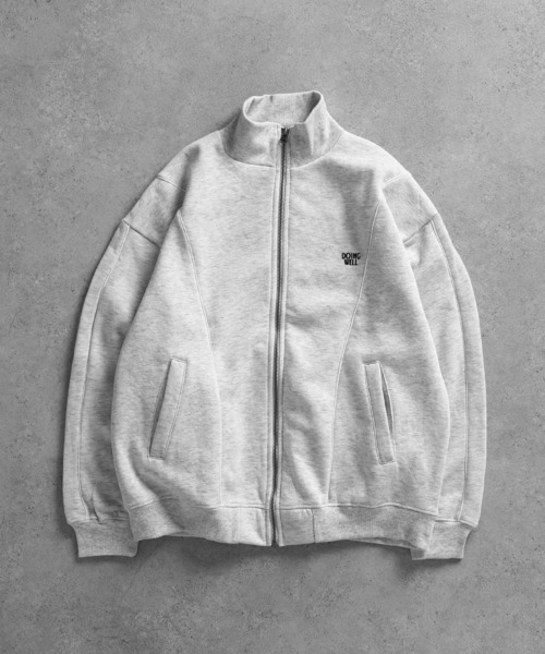 ZIP FIVE(ジップファイブ)の「【ZIP FIVE】 ワンポイント 刺繍 長袖 スウェット トラックジャケット サイドライン / パイピング 【セットアップ可能】(スウェット・レディース・ホワイト/オートミール/チャコール/ネイビー/ブラック系/ブラック/杢グレー/ブルー/グレー系/ネイビー系・MEDIUM/LARGE/X-LARGE)」の7枚目の写真