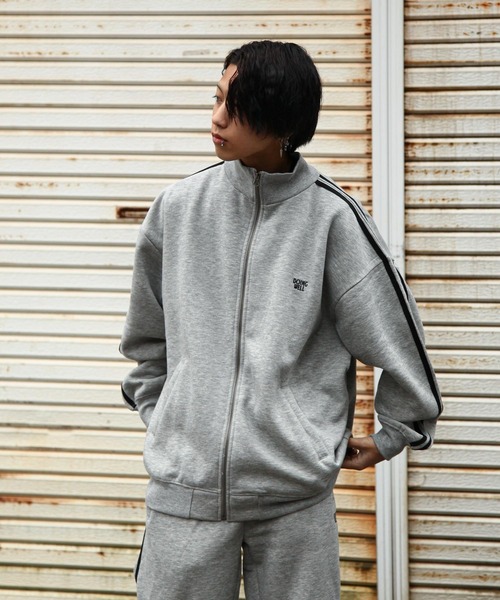 ZIP FIVE(ジップファイブ)の「【ZIP FIVE】 ワンポイント 刺繍 長袖 スウェット トラックジャケット サイドライン / パイピング 【セットアップ可能】(スウェット・レディース・ホワイト/オートミール/チャコール/ネイビー/ブラック系/ブラック/杢グレー/ブルー/グレー系/ネイビー系・MEDIUM/LARGE/X-LARGE)」の11枚目の写真
