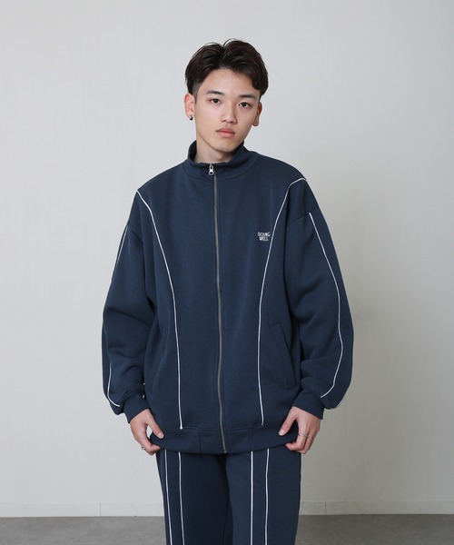 ZIP FIVE(ジップファイブ)の「【ZIP FIVE】 ワンポイント 刺繍 長袖 スウェット トラックジャケット サイドライン / パイピング 【セットアップ可能】(スウェット・レディース・ホワイト/オートミール/チャコール/ネイビー/ブラック系/ブラック/杢グレー/ブルー/グレー系/ネイビー系・MEDIUM/LARGE/X-LARGE)」の21枚目の写真