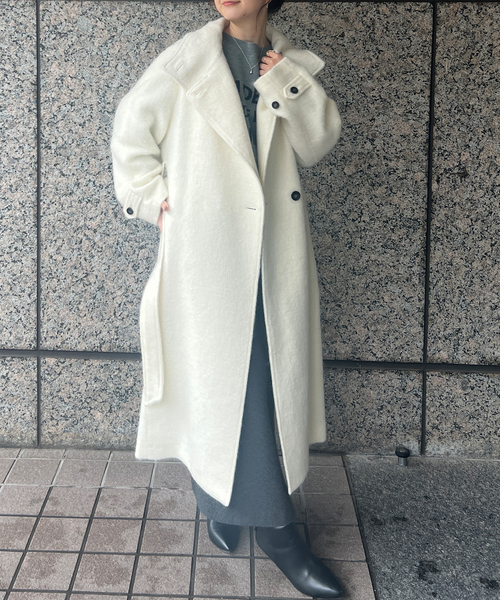 Rouge vif(ルージュヴィフ)の「モヘアシャギーテーラーコート(その他アウター・レディース・ベージュ/オフホワイト・36/38)」の9枚目の写真