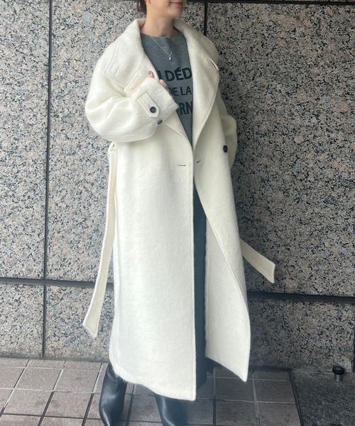 Rouge vif(ルージュヴィフ)の「モヘアシャギーテーラーコート(その他アウター・レディース・ベージュ/オフホワイト・36/38)」の11枚目の写真