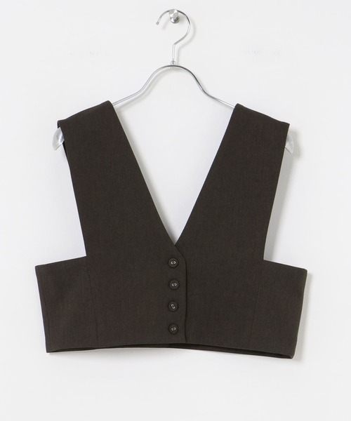 URBAN RESEARCH（アーバンリサーチ）の「Vネックショート丈ベスト（ベスト・レディース・ブラウン系その他/ブラック・FREE）」の20枚目の写真