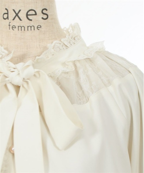 axes femme(アクシーズファム)の「ガーベラ刺繍ボリューム袖ブラウス(シャツ/ブラウス・レディース・ラベンダー/ネイビー/キナリ・FREE)」の13枚目の写真