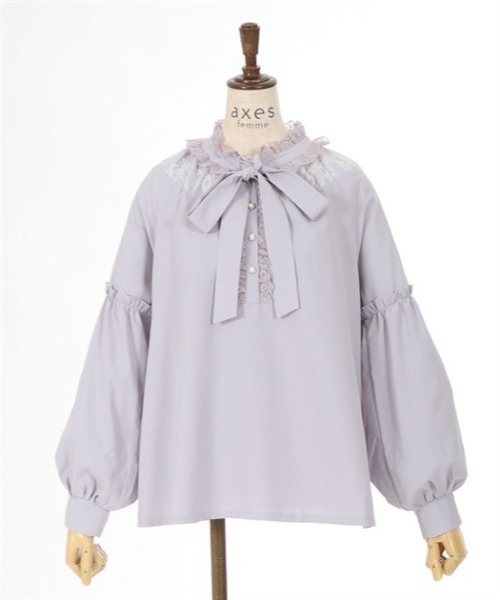 axes femme(アクシーズファム)の「ガーベラ刺繍ボリューム袖ブラウス(シャツ/ブラウス・レディース・ラベンダー/ネイビー/キナリ・FREE)」の21枚目の写真