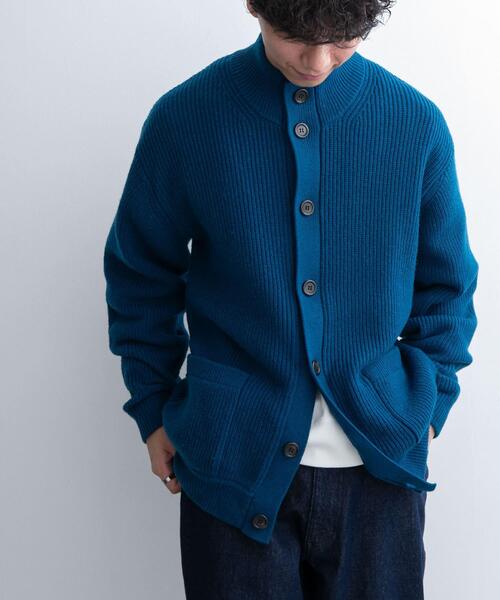 FORK&SPOON(フォークアンドスプーン)の「FORK&SPOON ウォッシャブルローゲージニットカーディガン(カーディガン/ボレロ・メンズ・ブルー/ブラック/グレー系その他・4/5)」の14枚目の写真