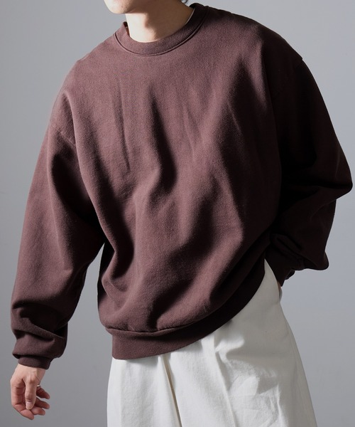 LOS ANGELES APPAREL（ロサンゼルスアパレル）の「【Los Angeles Apparel】14oz L/S Heavy Fleece PO Crew Garment Dye  ガーメントダイ ヘビーウェイト クルーネック プルオーバースウェットトレーナー 裏起毛 無地 厚手 UNTR（スウェット・メンズ・オリーブ/ブルー/グリーン/ネイビー/グレー/ブラウン/ブラック/ライトグリーン・M/L/XL/S/XXL）」の15枚目の写真
