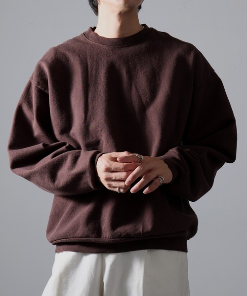 LOS ANGELES APPAREL（ロサンゼルスアパレル）の「【Los Angeles Apparel】14oz L/S Heavy Fleece PO Crew Garment Dye  ガーメントダイ ヘビーウェイト クルーネック プルオーバースウェットトレーナー 裏起毛 無地 厚手 UNTR（スウェット・メンズ・オリーブ/ブルー/グリーン/ネイビー/グレー/ブラウン/ブラック/ライトグリーン・M/L/XL/S/XXL）」の16枚目の写真