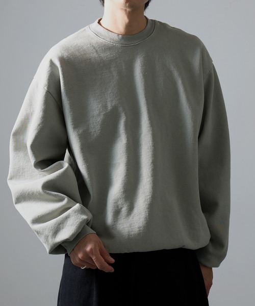 LOS ANGELES APPAREL（ロサンゼルスアパレル）の「【Los Angeles Apparel】14oz L/S Heavy Fleece PO Crew Garment Dye  ガーメントダイ ヘビーウェイト クルーネック プルオーバースウェットトレーナー 裏起毛 無地 厚手 UNTR（スウェット・メンズ・オリーブ/ブルー/グリーン/ネイビー/グレー/ブラウン/ブラック/ライトグリーン・M/L/XL/S/XXL）」の19枚目の写真