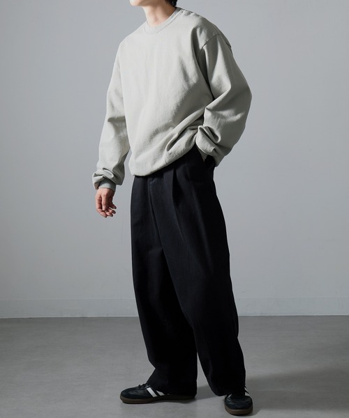 LOS ANGELES APPAREL（ロサンゼルスアパレル）の「【Los Angeles Apparel】14oz L/S Heavy Fleece PO Crew Garment Dye  ガーメントダイ ヘビーウェイト クルーネック プルオーバースウェットトレーナー 裏起毛 無地 厚手 UNTR（スウェット・メンズ・オリーブ/ブルー/グリーン/ネイビー/グレー/ブラウン/ブラック/ライトグリーン・M/L/XL/S/XXL）」の22枚目の写真