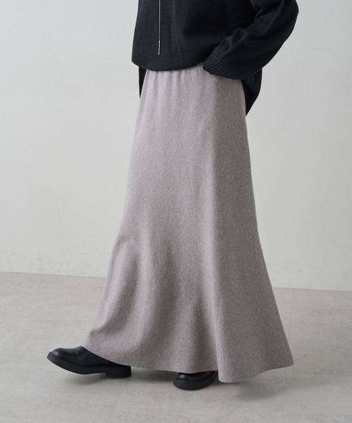 PUAL CE CIN（ピュアルセシン）の「ミラノリブニットスカート（スカート・レディース・ブラウン/アイボリー/ブラック/グレー系その他・FREE）」の4枚目の写真