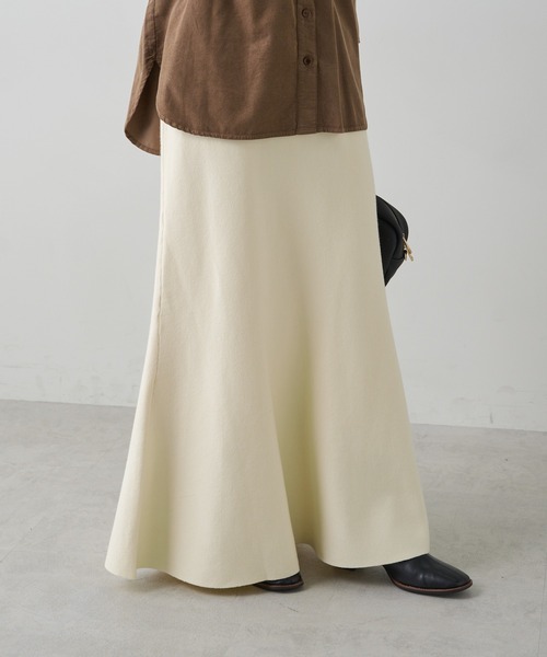 PUAL CE CIN（ピュアルセシン）の「ミラノリブニットスカート（スカート・レディース・ブラウン/アイボリー/ブラック/グレー系その他・FREE）」の2枚目の写真