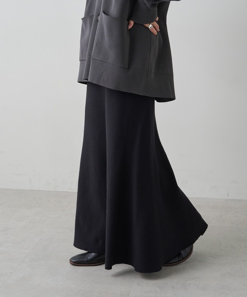 PUAL CE CIN（ピュアルセシン）の「ミラノリブニットスカート（スカート・レディース・ブラウン/アイボリー/ブラック/グレー系その他・FREE）」の22枚目の写真