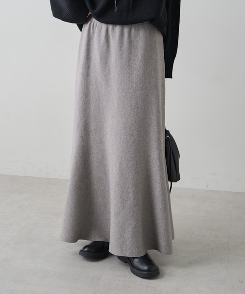 PUAL CE CIN（ピュアルセシン）の「ミラノリブニットスカート（スカート・レディース・ブラウン/アイボリー/ブラック/グレー系その他・FREE）」の8枚目の写真