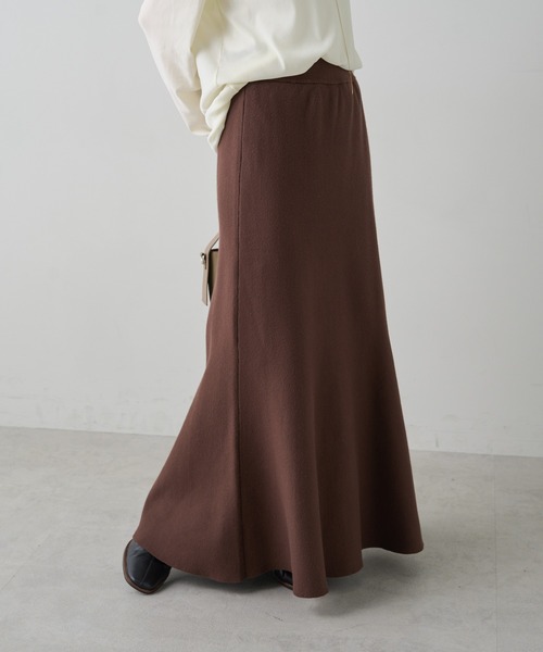 PUAL CE CIN（ピュアルセシン）の「ミラノリブニットスカート（スカート・レディース・ブラウン/アイボリー/ブラック/グレー系その他・FREE）」の15枚目の写真