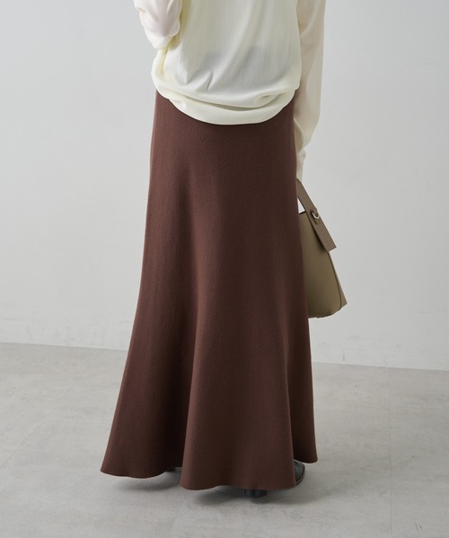 PUAL CE CIN（ピュアルセシン）の「ミラノリブニットスカート（スカート・レディース・ブラウン/アイボリー/ブラック/グレー系その他・FREE）」の16枚目の写真