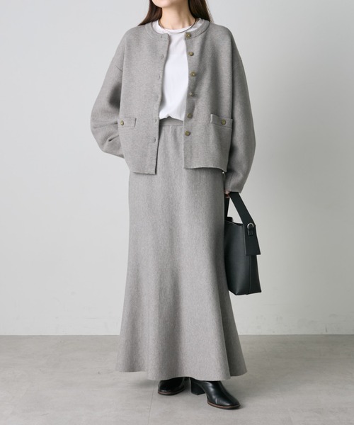 PUAL CE CIN（ピュアルセシン）の「ミラノリブニットスカート（スカート・レディース・ブラウン/アイボリー/ブラック/グレー系その他・FREE）」の13枚目の写真