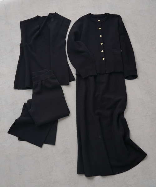 PUAL CE CIN（ピュアルセシン）の「ミラノリブニットスカート（スカート・レディース・ブラウン/アイボリー/ブラック/グレー系その他・FREE）」の6枚目の写真