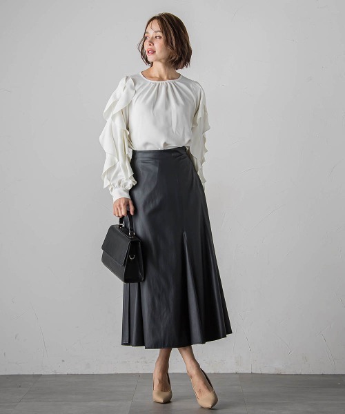 【セール】レザーマーメイドスカート(スカート)|Viaggio Blu(ビアッジョブルー) 【セール】レザーマーメイドスカート(スカート)|Viaggio Blu(ビアッジョブルー)