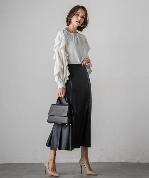 【セール】レザーマーメイドスカート(スカート)|Viaggio Blu(ビアッジョブルー) 【セール】レザーマーメイドスカート(スカート)|Viaggio Blu(ビアッジョブルー)