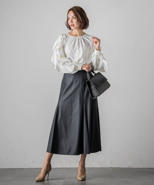 【セール】レザーマーメイドスカート(スカート)|Viaggio Blu(ビアッジョブルー) 【セール】レザーマーメイドスカート(スカート)|Viaggio Blu(ビアッジョブルー)