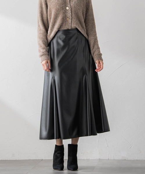 【セール】レザーマーメイドスカート(スカート)|Viaggio Blu(ビアッジョブルー) 【セール】レザーマーメイドスカート(スカート)|Viaggio Blu(ビアッジョブルー)