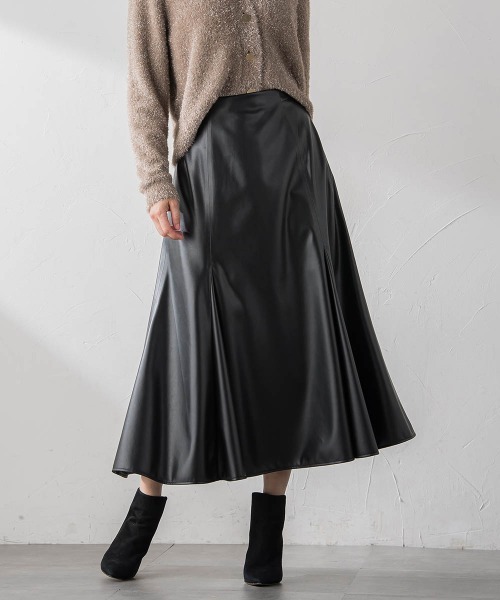 【セール】レザーマーメイドスカート(スカート)|Viaggio Blu(ビアッジョブルー) 【セール】レザーマーメイドスカート(スカート)|Viaggio Blu(ビアッジョブルー)