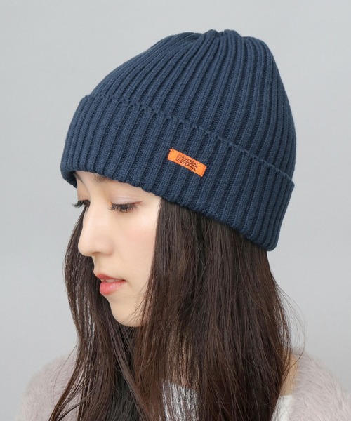 UNIVERSAL OVERALL(ユニバーサルオーバーオール)の「リブ編み ニットワッチ(ニット帽) 深め(ニットキャップ/ビーニー・メンズ・ネイビー/グレー/オフホワイト/ブラック/ブラウン・FREE)」の5枚目の写真