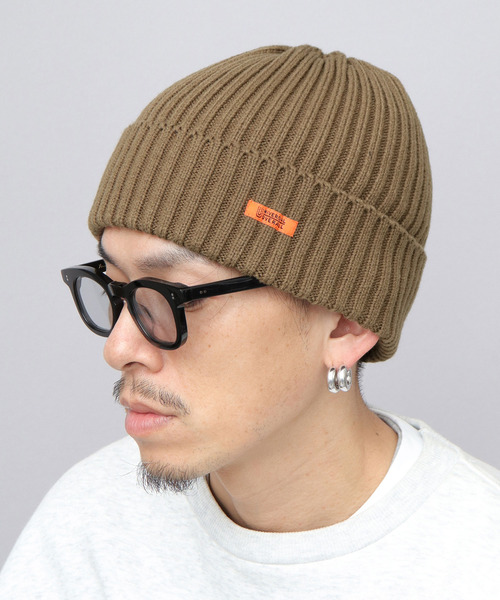 UNIVERSAL OVERALL(ユニバーサルオーバーオール)の「リブ編み ニットワッチ(ニット帽) 深め(ニットキャップ/ビーニー・メンズ・ネイビー/グレー/オフホワイト/ブラック/ブラウン・FREE)」の4枚目の写真