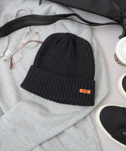 UNIVERSAL OVERALL(ユニバーサルオーバーオール)の「リブ編み ニットワッチ(ニット帽) 深め(ニットキャップ/ビーニー・メンズ・ネイビー/グレー/オフホワイト/ブラック/ブラウン・FREE)」の21枚目の写真