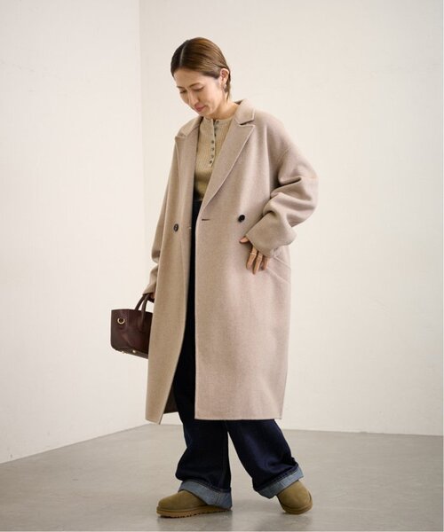 FRAMeWORK（フレームワーク）の「≪追加≫SUPER160sダブルブレストコート2（チェスターコート・レディース・ネイビー/ライトグレー/モカ・36/38）」の16枚目の写真