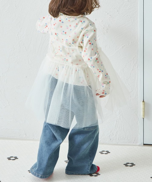 pairmanon(ペアマノン)の「2枚セット チュールキャミソール付き リブTシャツ(Tシャツ/カットソー・キッズ・ベージュ/ホワイト系その他/ブラック系その他/ブラック系その他2・150/120/140/110/130/100/90)」の5枚目の写真