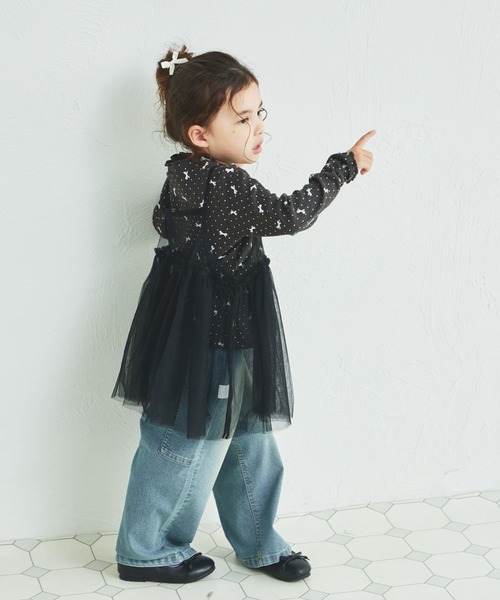 pairmanon(ペアマノン)の「2枚セット チュールキャミソール付き リブTシャツ(Tシャツ/カットソー・キッズ・ベージュ/ホワイト系その他/ブラック系その他/ブラック系その他2・150/120/140/110/130/100/90)」の11枚目の写真