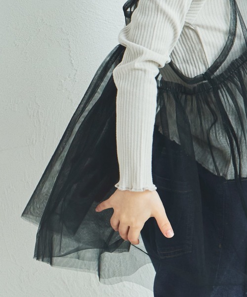 pairmanon(ペアマノン)の「2枚セット チュールキャミソール付き リブTシャツ(Tシャツ/カットソー・キッズ・ベージュ/ホワイト系その他/ブラック系その他/ブラック系その他2・150/120/140/110/130/100/90)」の14枚目の写真