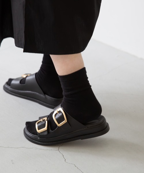 welleg（ウェレッグ）の「コットン入り　シンプルソックス（ソックス/靴下・レディース・ホワイト/ブラック・M）」の6枚目の写真