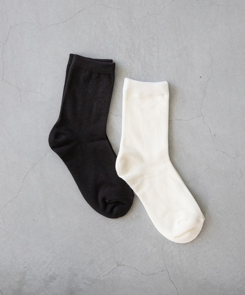 welleg（ウェレッグ）の「コットン入り　シンプルソックス（ソックス/靴下・レディース・ホワイト/ブラック・M）」の14枚目の写真