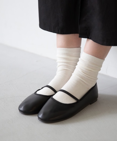 welleg（ウェレッグ）の「コットン入り　シンプルソックス（ソックス/靴下・レディース・ホワイト/ブラック・M）」の10枚目の写真