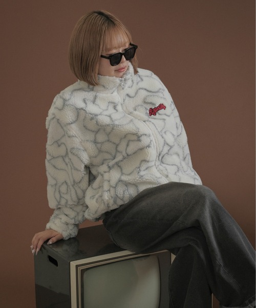 sedacle(セダクル)の「クラックデザインボアブルゾン(ブルゾン・メンズ・ブラック/グレー/オフホワイト・LARGE/MEDIUM/SMALL)」の5枚目の写真