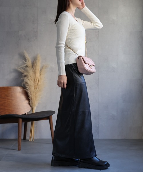 sakishimatokyo(サキシマトーキョー)の「【2WAY/アジャスター付き】フェイクレザーキルティングチェーンバッグ/バック/BAG(ショルダーバッグ・レディース・アイボリー/ブラック/ピンク・FREE)」の7枚目の写真