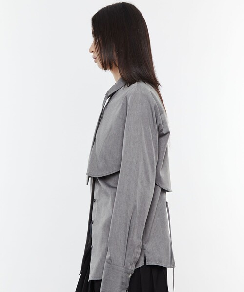 POOLDE（プールデ）の「【POOLDE/プールデ】Layered Shirts/レイヤードシャツ（シャツ/ブラウス・レディース・ホワイト/グレー・S/M）」の14枚目の写真