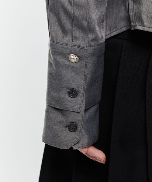 POOLDE（プールデ）の「【POOLDE/プールデ】Layered Shirts/レイヤードシャツ（シャツ/ブラウス・レディース・ホワイト/グレー・S/M）」の15枚目の写真