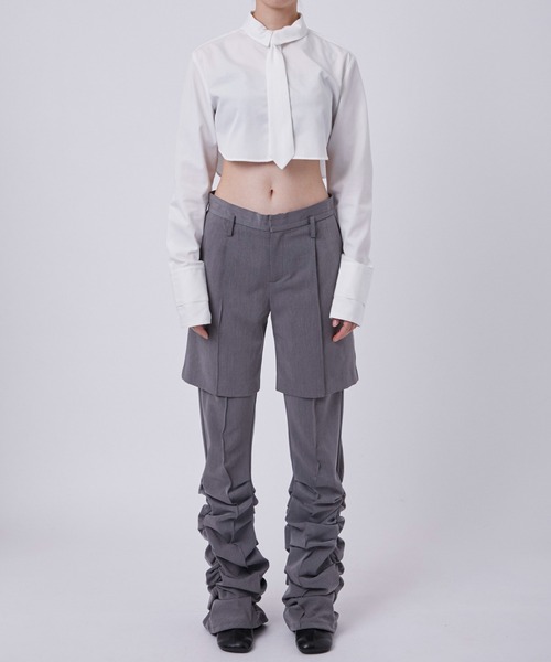 POOLDE（プールデ）の「【POOLDE/プールデ】Layered Shirts/レイヤードシャツ（シャツ/ブラウス・レディース・ホワイト/グレー・S/M）」の22枚目の写真