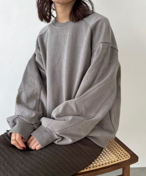 【セール】オーバーサイズ裏起毛ラグランスウェット（スウェット）｜Alum'（アルム）