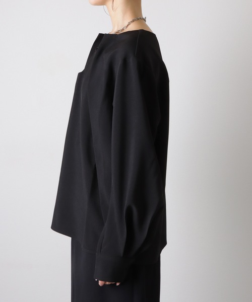 tear perforated square neck blouse /ドロップスクエアネック